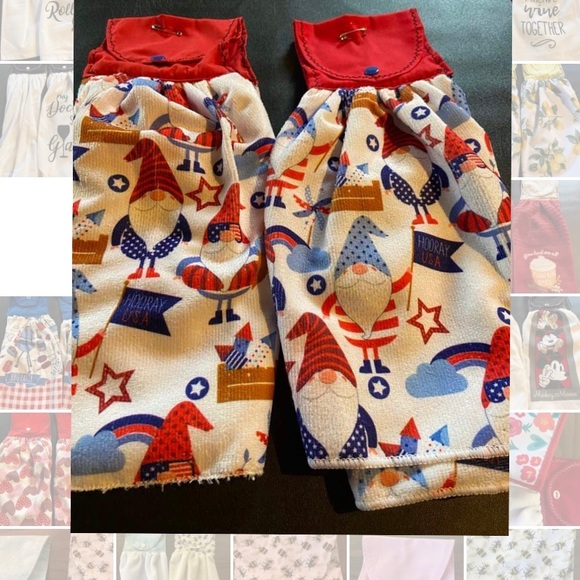 4th of July Gnome Kitchen Hanging Dish Towel, Set of 2 - Picture 1 of 2
